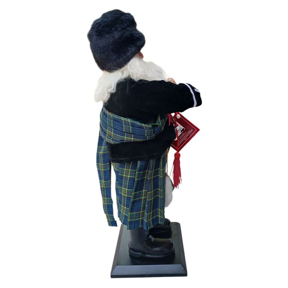 NEW St. Nicholas Square Scottish Santa Bag Piper Figure Tabletop 18" Figurine - Picture 5 of 5